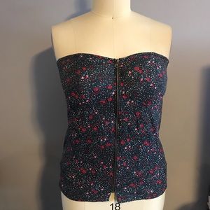 Torrid Zip Up Corset Floral Top